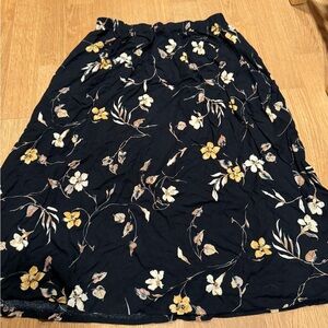 Floral Black Skirt